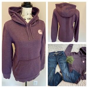 Carhartt Clarksburg Logo Graphic Hoodie Pullover Thick Relaxed Sweatshirt Medium